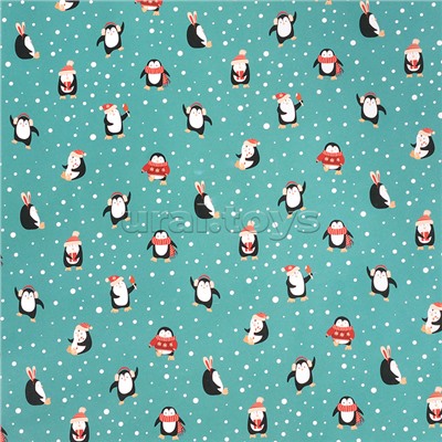 Бумага упаковочная подарочная новогодняя "Snow Fun", 70х100 см, 10 дизайнов ассорти, Золотая сказка