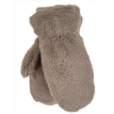 Зимние меховые женские варежки,  цвет  светло коричневый