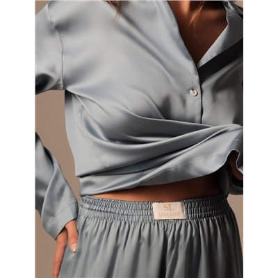 Пижама женская (рубашка, брюки) SL HOME Tensel Home, размер 40-42, голубая