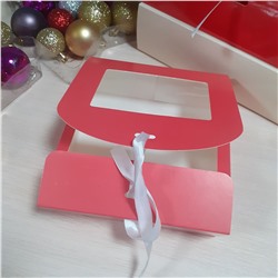 Коробка подарочная лиловая 16х16х5см