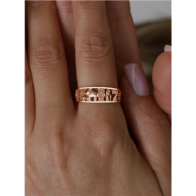 Кольцо из золочёного серебра - 7 символов удачи 925 пробы 1-104з