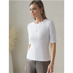 Футболка из трикотажа в широкий рубчик