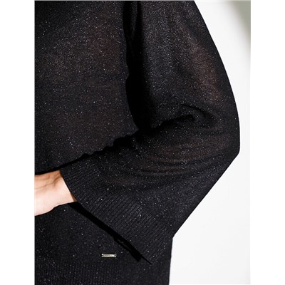 Джемпер свободный тонкой вязки из вискозы с люрексом