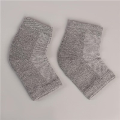 Напяточники для педикюра, увлажняющие, универсальный размер, 16×8.5 см, серые