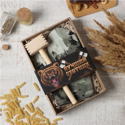 Кухонный набор «Доляна» Hunter: варежка-прихватка, молоток деревянный