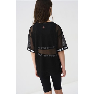 Комплект трикотажный для девочек: брюки (легинсы укороченные), топ, фуфайка (футболка) PLAYTODAY, 1243849