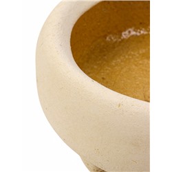 Декоративное кашпо для цветов «Плошка», 1 л, 19×8×19 см, шамот, цвет слоновая кость