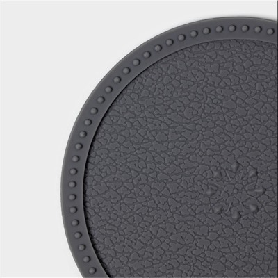 Набор подставок под горячее, под кружку, силикон, 6 шт., d=8 см, серый