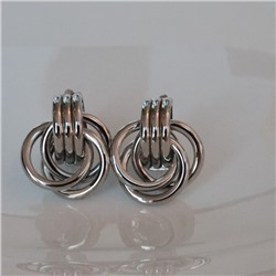 Серьги ювелирная бижутерия круглые, покрытие посеребрение, арт.213.718