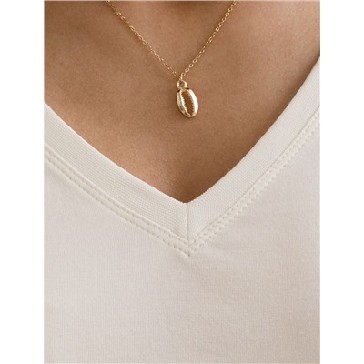 Базовая футболка из премиального хлопка с V образным вырезом