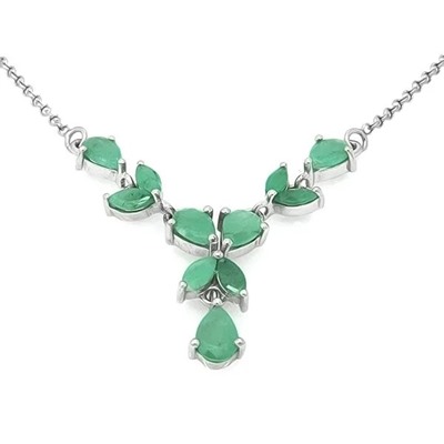Колье из серебра изумруд, Реймс