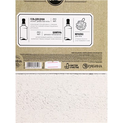 Подарочный набор «Крутой мужик», гель для душа, шампунь для волос и мочалка, 2×250