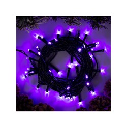 Гирлянда «Нить» 5 м, IP20, тёмная нить, 50 LED, свечение фиолетовое, 8 режимов, 220 В