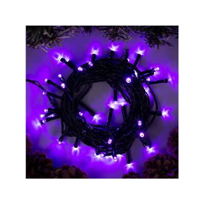 Гирлянда «Нить» 5 м, IP20, тёмная нить, 50 LED, свечение фиолетовое, 8 режимов, 220 В