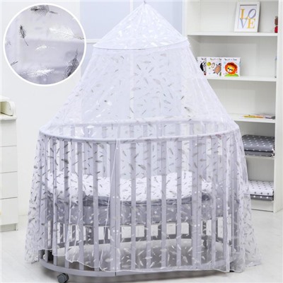 Балдахин для детской кроватки «Перья», без основания, р-р 165×500 см, белый