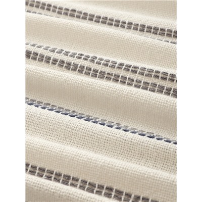 Плед «Этель», 125×150 см, тёмная полоска с таффтингом, хлопок 100%