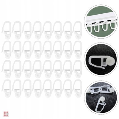 Крючок для штор с роликом, 100 шт