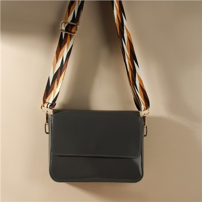 Ручка для сумки «Орнамент косичка», стропа, с карабинами, 139±3×3.8 см, бежевая, белая, чёрная