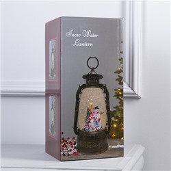 Светодиодная фигура «Фонарь с детьми и снеговиком» 15×30×12.5 см, пластик, батарейки ААх3 (не в комплекте), USB, свечение тёплое белое