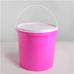 Ведро «ПластоС», с герметичной крышкой, d=20.5 см, h=21.5 см, цвет белый, 5 л.