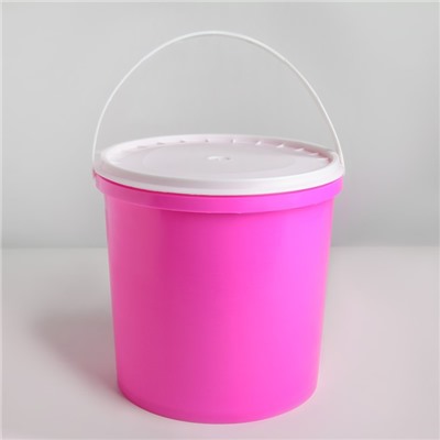 Ведро «ПластоС», с герметичной крышкой, d=20.5 см, h=21.5 см, цвет белый, 5 л.