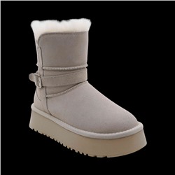 Угги из натуральной кожи 803-3 бежевые