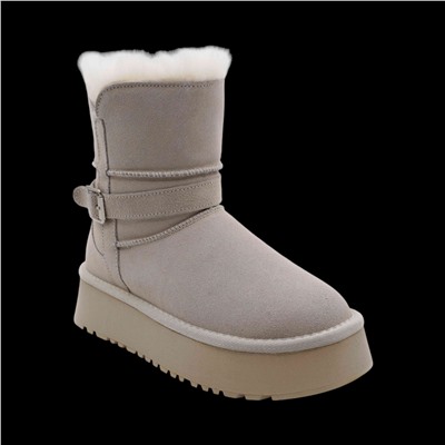 Угги из натуральной кожи 803-3 бежевые