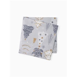 Набор сервировочных салфеток с декоративными кольцами Let it snow, 40×40 см - 4 шт., 100% хлопок, саржа 190 г/м²