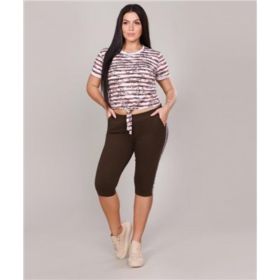 376 Костюм с бриджами - Fashion sports (Шоколадный)