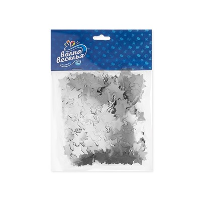 Конфетти «Звезда», серебро, хром, 1.5 см, 50 г