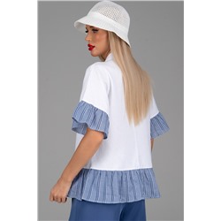 Блузка Памела (белый/полоска)