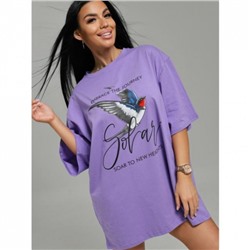 Футболка Амина (лиловый птичка)