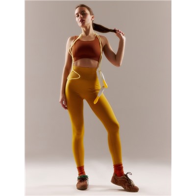 Легинсы спортивные женские MINAKU: SPORTLY, желтый, размер 44-46