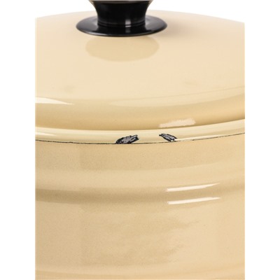 УЦЕНКА Кастрюля эмалированная, 10 л, d=26.5 см, с крышкой, цилиндрическая, слоновая, кости