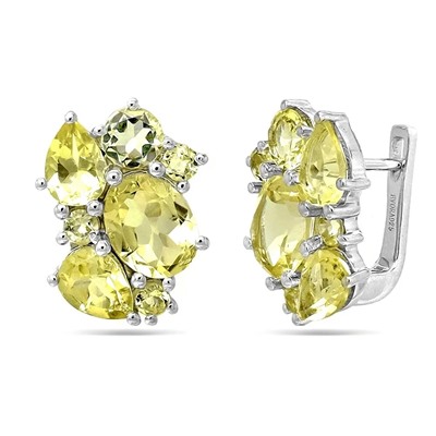 Серьги из серебра лимонный топаз, Джаккет