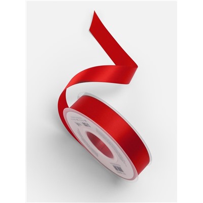 Лента атласная TEIRA, двухсторонняя, 20 мм, 25±1 м, красная №0250