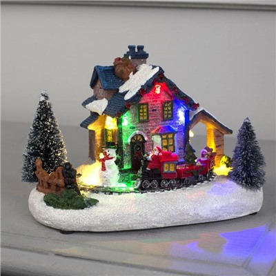 Светодиодная фигура «Рождественский поезд», 12×17 см, 5 LED, от батареек AААх3, свечение мульти