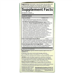 Garden of Life, Raw Probiotics, Colon Care, 30 вегетарианских капсул