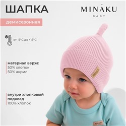 Шапка детская MINAKU, размер 50-52, розовая