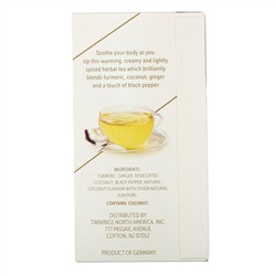 Twinings, Comfort Herbal Tea,  Turmeric, Coconut & Ginger, Caffeine Free, 18 Tea Bags, 1.27  oz (36 g)
