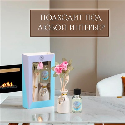 Набор подарочный с диффузором «Ваза с цветком» орхидея, «Богатство Аромата»