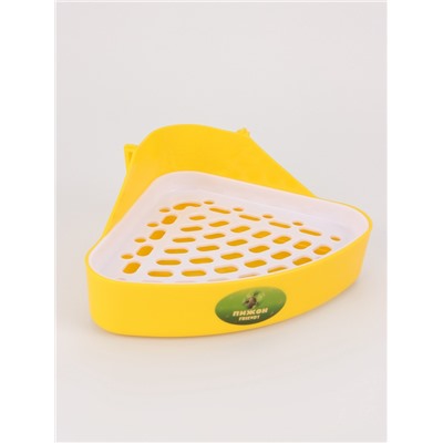 Туалет для кроликов и хорьков, 24×18×11 см, угловой, пластик, жёлтый