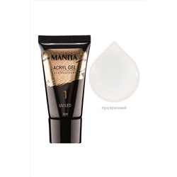 Manita Professional Акриловый гель для моделирования ногтей №01, прозрачный, 30 мл KRISTALLER, 1111953