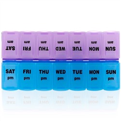 Apex, Органайзер для таблеток на неделю с учетом приема два раза в день, 1 таблетница