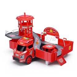 Парковка-машина "Пожарная часть" в коробке