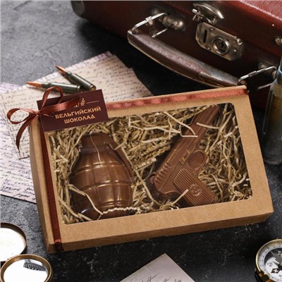 Бельгийский шоколад, 2 в 1 «Пистолет + Граната», 160 г