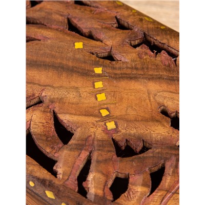 Шкатулка резная «Хранитель», 18×13×6 см, дерево шишам