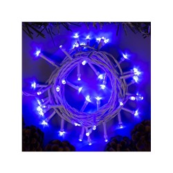 Гирлянда «Нить» 5 м, IP20, белая нить, 50 LED, 8 режимов, 220 В, свечение синее