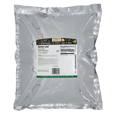 Frontier Natural Products, Молотые листья сенны, 16 унций (453 г)
