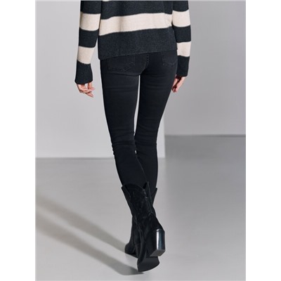 Skinny CONTE CON-671 Черные джинсы skinny с эффектом потертости и необработанным краем